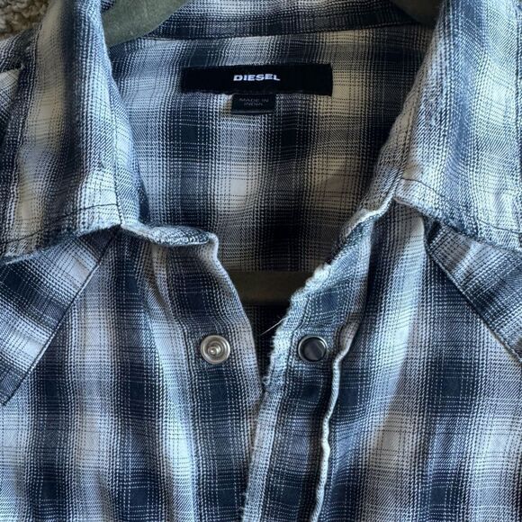 Diesel Long Sleeve Western Cowboy Snap Button-Up Shirt Men’s Size S Long Sleeve - Picture 3 of 9